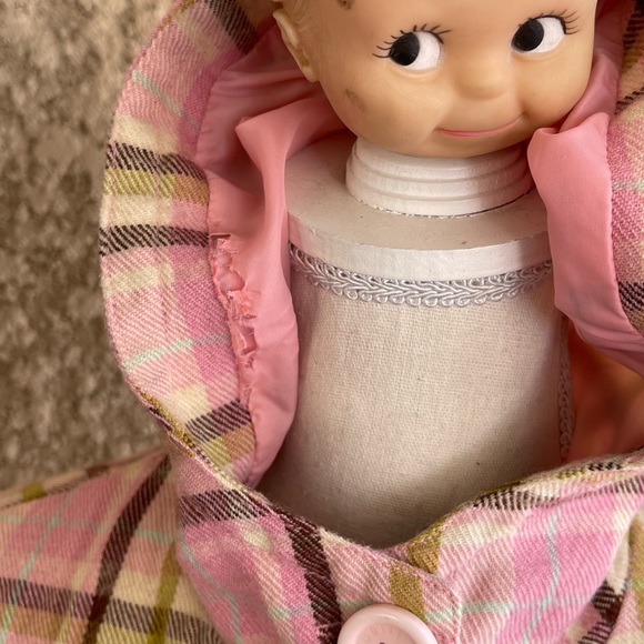 Y2K Paul Frank Pink Plaid Hooded Wool Peacoat, Size Small - Picture 13 of 13